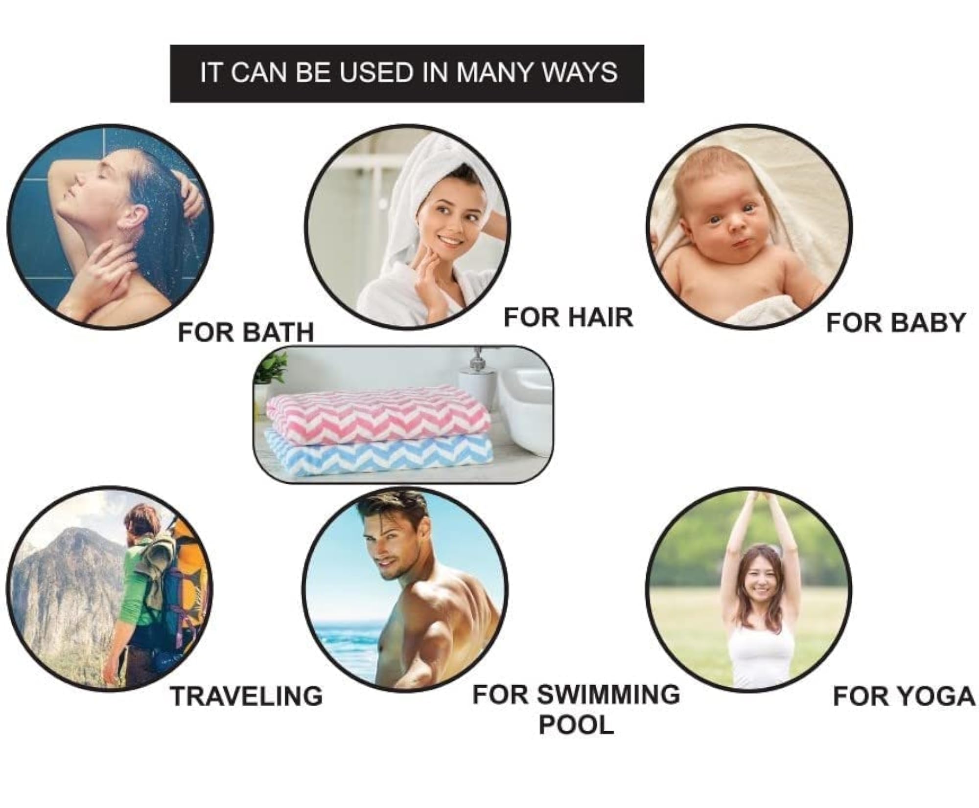 Microfiber Towels for Bath, Quick Dry & Super Absorbent